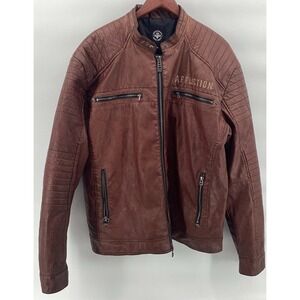 Affliction Limited Edition Faux Leather Jacket XL Double Skulls Vintage Y2K